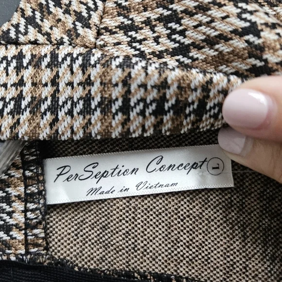PerSeption Concept Womens Plaid Jumper Dress‎ Sz Large Acadamia - Picture 8 of 8